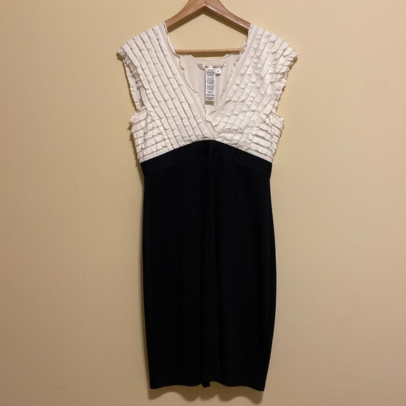Max StudioY2K Mini Dress Black White Ruffles Bodycon Cocktail 90s Summer Wedding - Picture 1 of 8